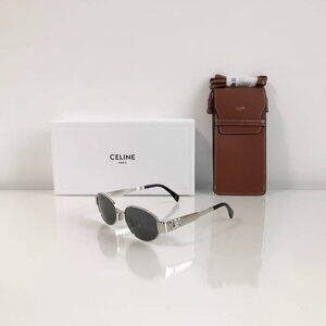 CELINE Triomphe Metal Oval Sunglasses
